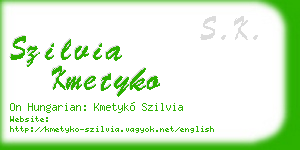 szilvia kmetyko business card